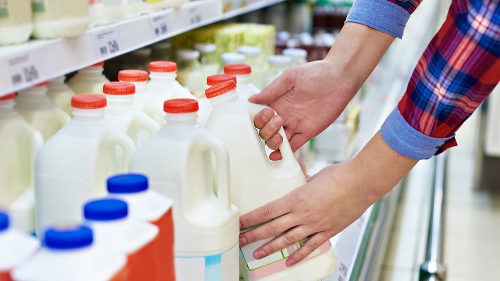 Dairy shelf at convenience store